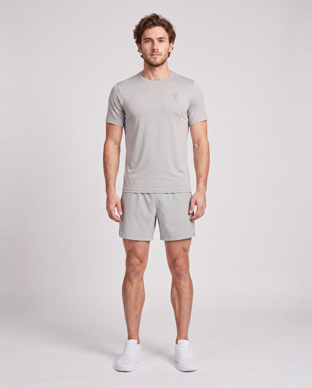Men's On Running Core-T 1 Apollo & 7" Core Shorts 1 Apollo Set — on model