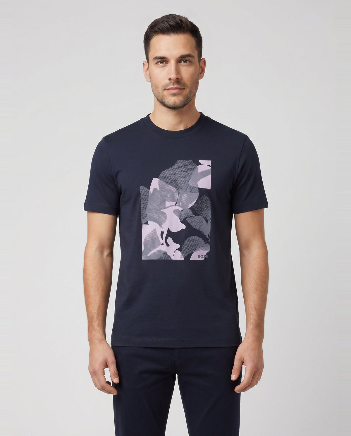 BOSS Black C-Thompson 239 Dark Blue T Shirt - Model Shot