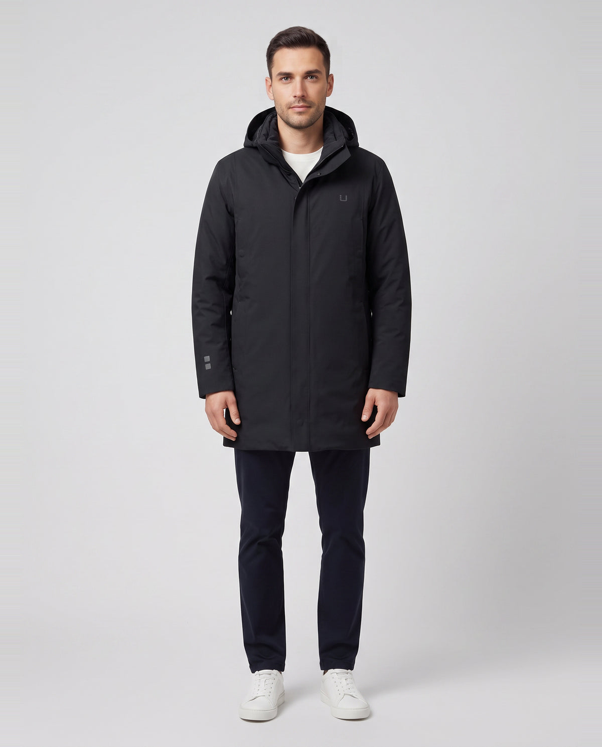 Men's UBR Black Redox Down Parka — on model
