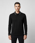 BOSS Black H-Pleins 202 Black Slim Fit Polo Shirt on model