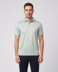 Men's Gran Sasso Green Mercerised 3 Button Polo Shirt — on model