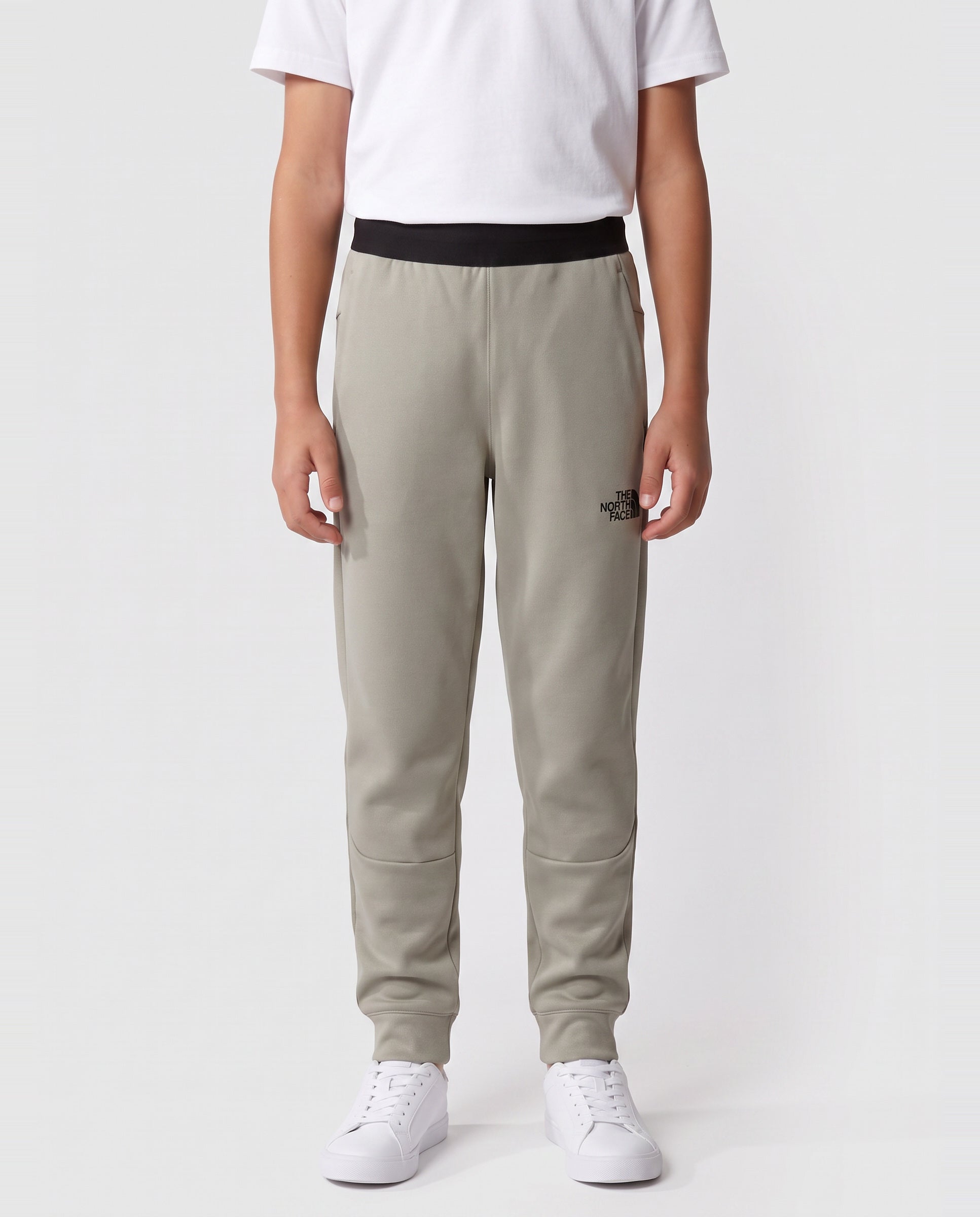 Boy’s The North Face Grey Mountain Athletics Joggers — on model