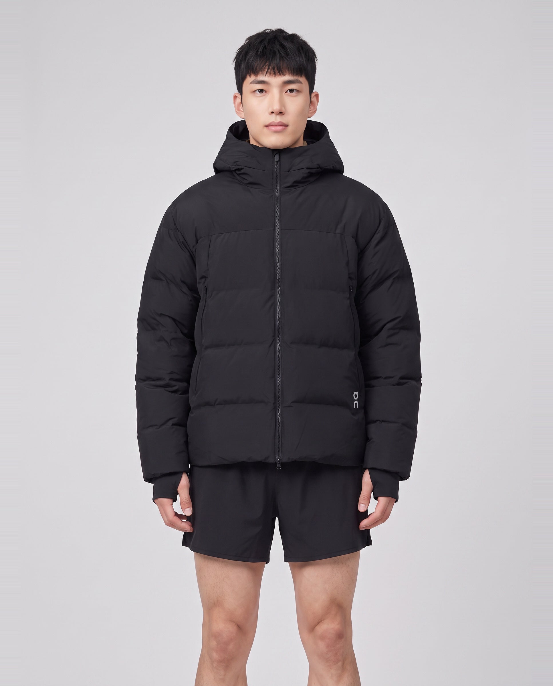 Men's On Running Black All Day Puffer Jacket — on model