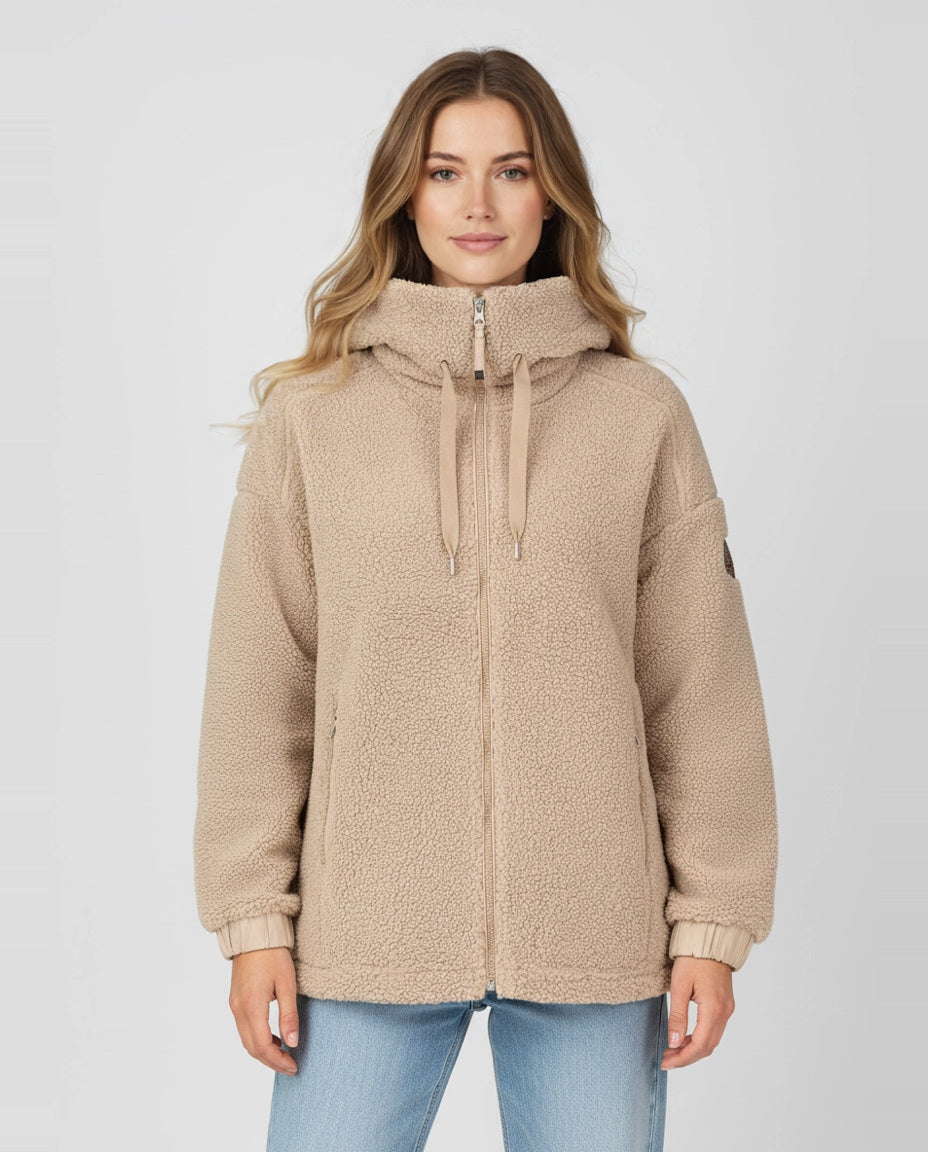 Women's Parajumpers Noelle Sunkissed Fleece Jacket on model
