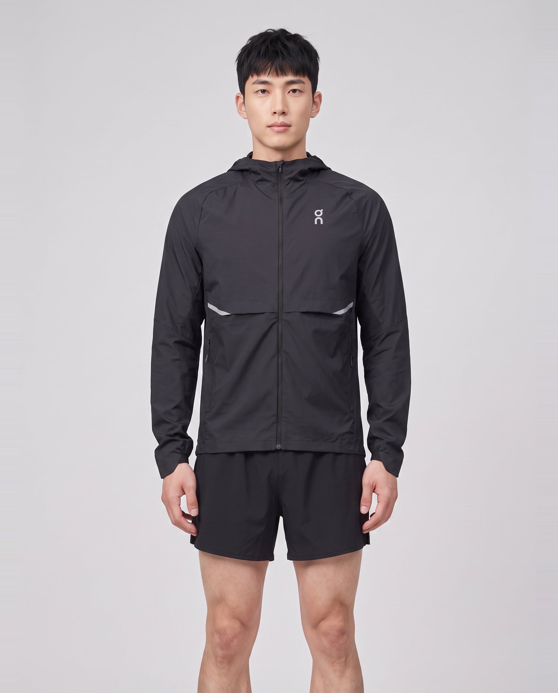 Men's On Running Black Core Jacket — on model
