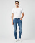 Mens BOSS Black C-Delaware Bright Blue Slim Fit Jeans on model