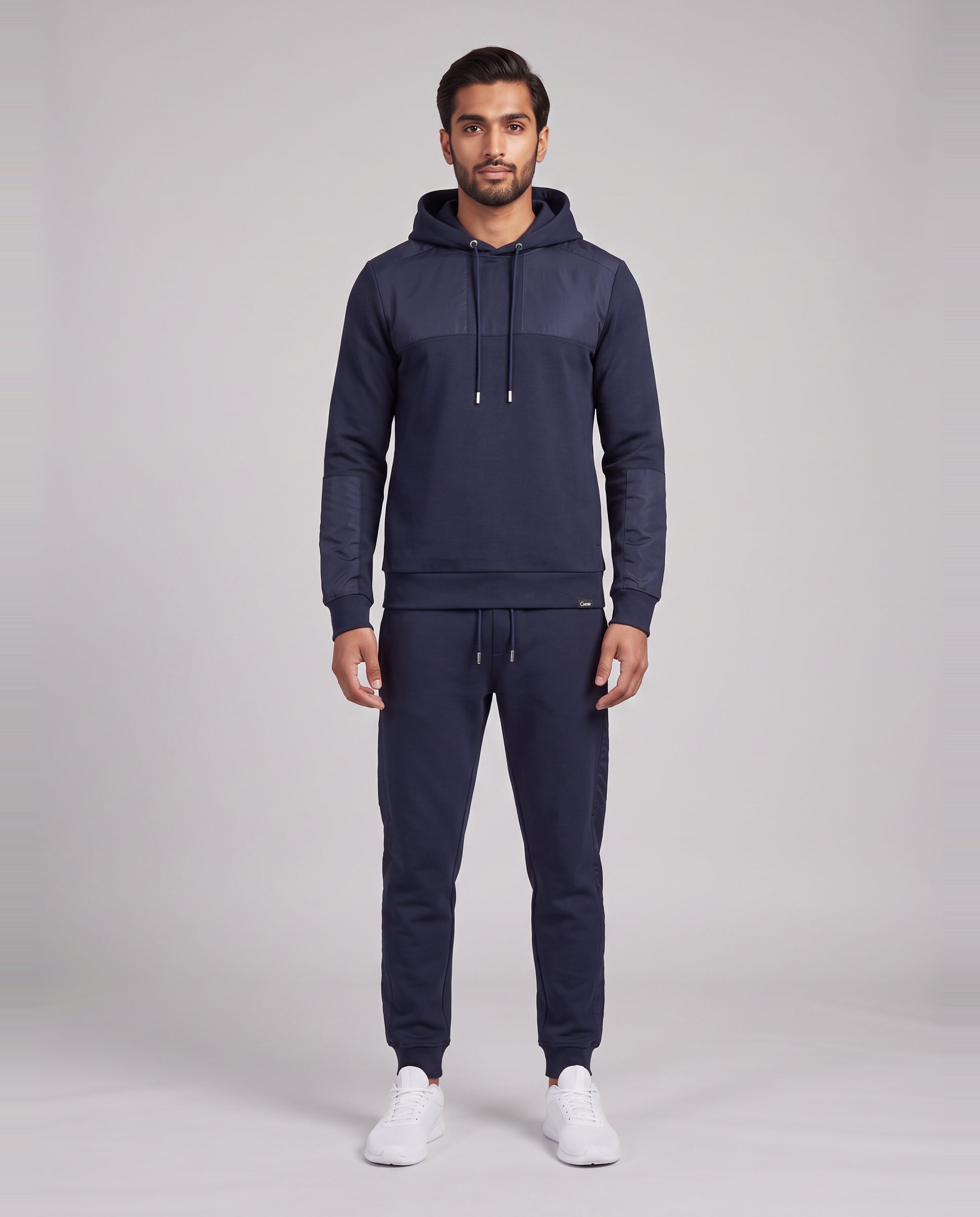Men's Catini Coporto Hoodie in Navy & Coporto Joggers Tracksuit Set — on model
