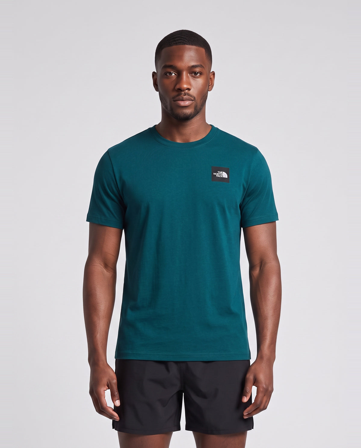 Men's The North Face Monte Regular SS T-Shirt Pacific Teal — on model