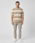 Mens Les Deux Dark Sand Gianni Knitted Shirt on model