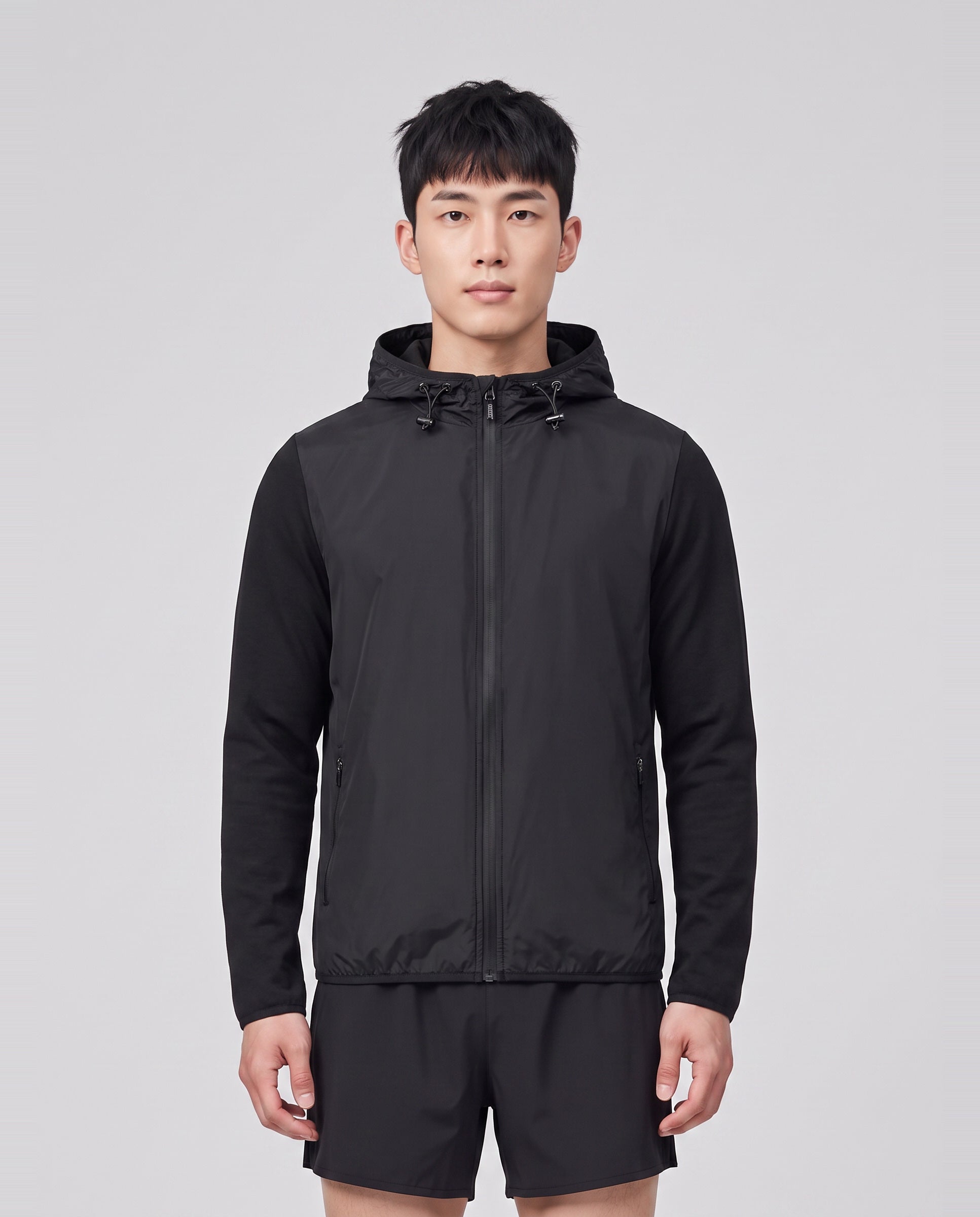 Men's Catini Trentino Tech Hoodie Jacket in Black — on model