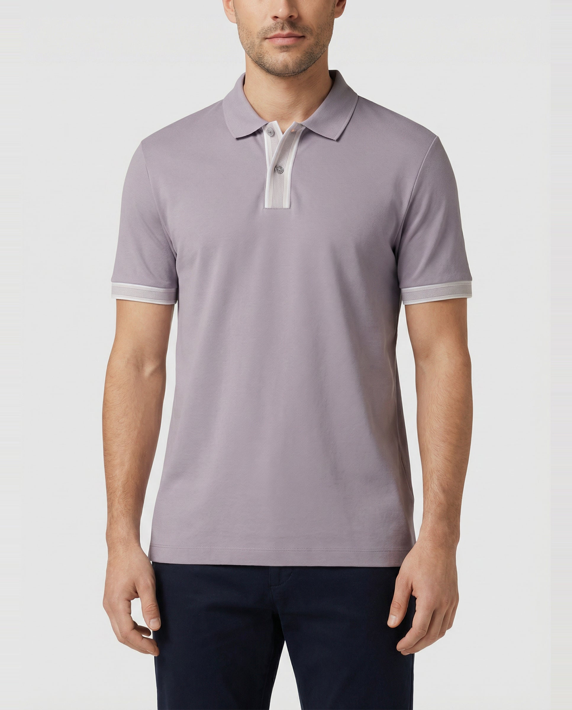 BOSS Black H-Parlay 238 Light/Pastel Purple Polo Shirt - Model Shot