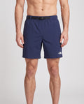 Mens The North Face Class V BLTD 7IN Summit Navy Short — on model
