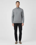 Men's Pal Zileri Grey 1/4 Zip Knitted Jumper on model