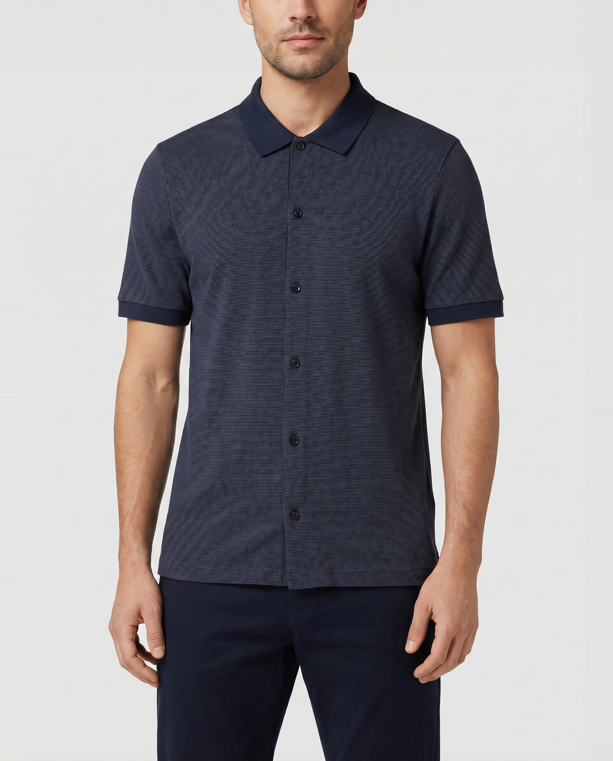 BOSS Black H-Powell 102 Dark Blue Polo Shirt - Model Shot