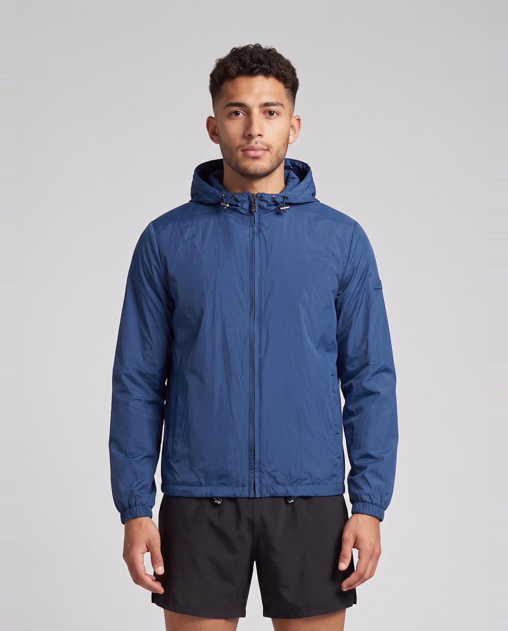 Men's Catini Il Vento Windbreaker in Azure Blue — on model