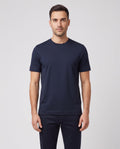 Men's Gran Sasso Dark Navy Interlock T Shirt — on model