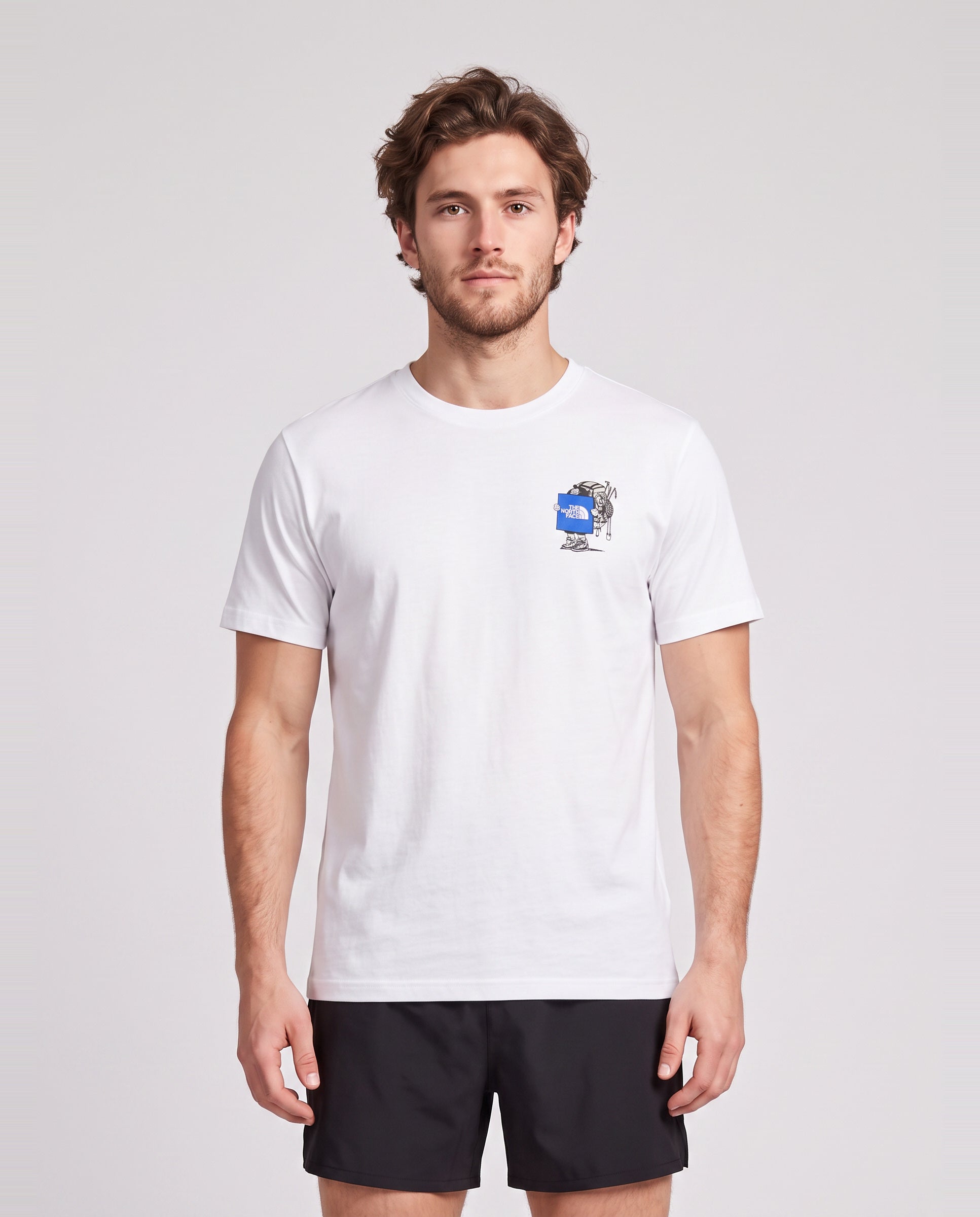 The North Face Gear Up Get Out Relaxed SS T-Shirt White — on model