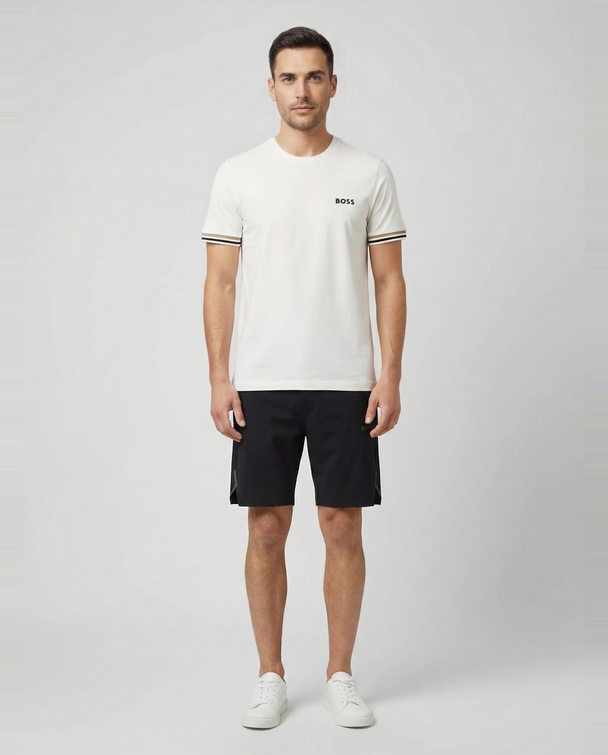 BOSS Green Hecon Active Black Shorts - Model Shot