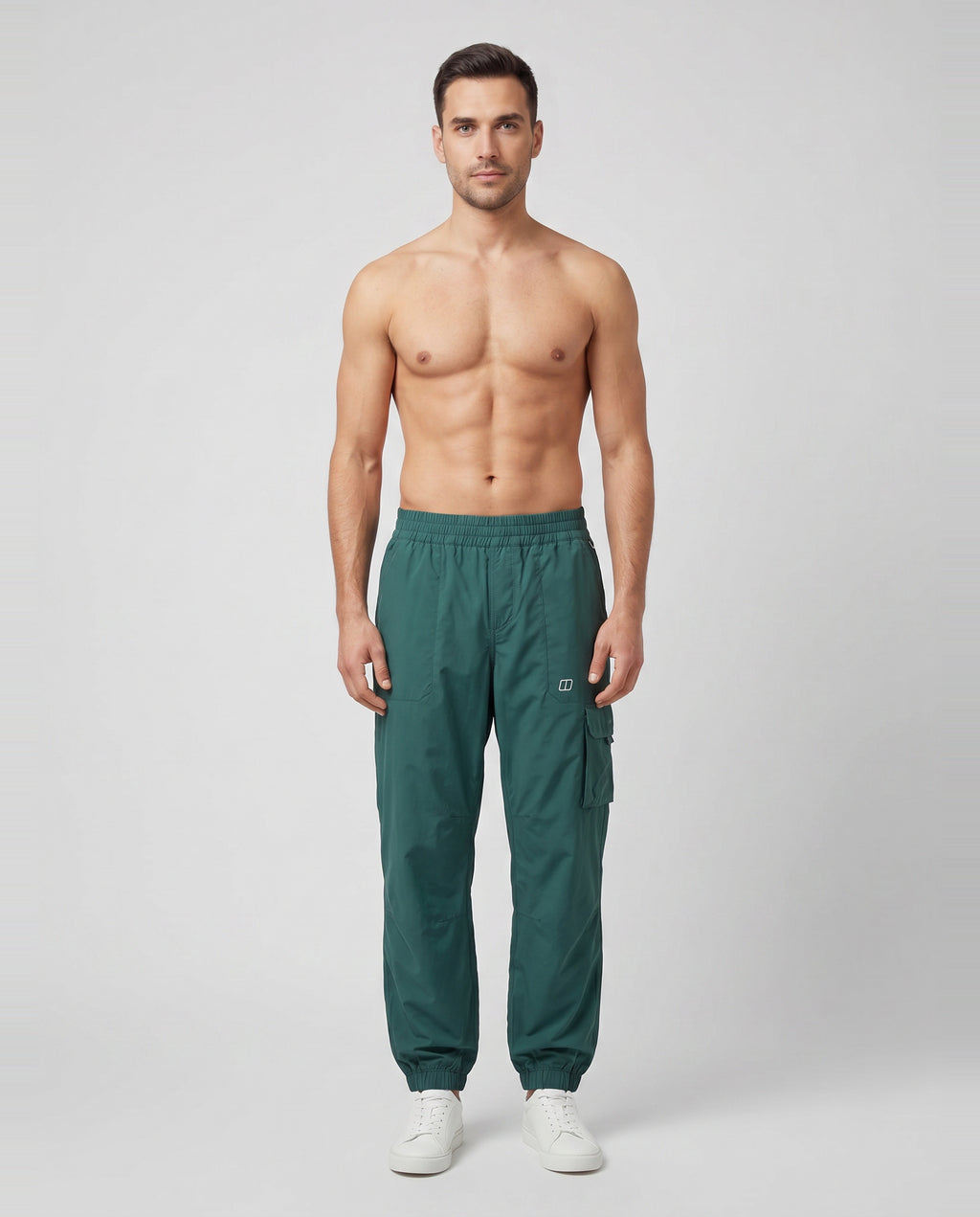 Men's Berghaus Dark Green Explorer Pants — on model