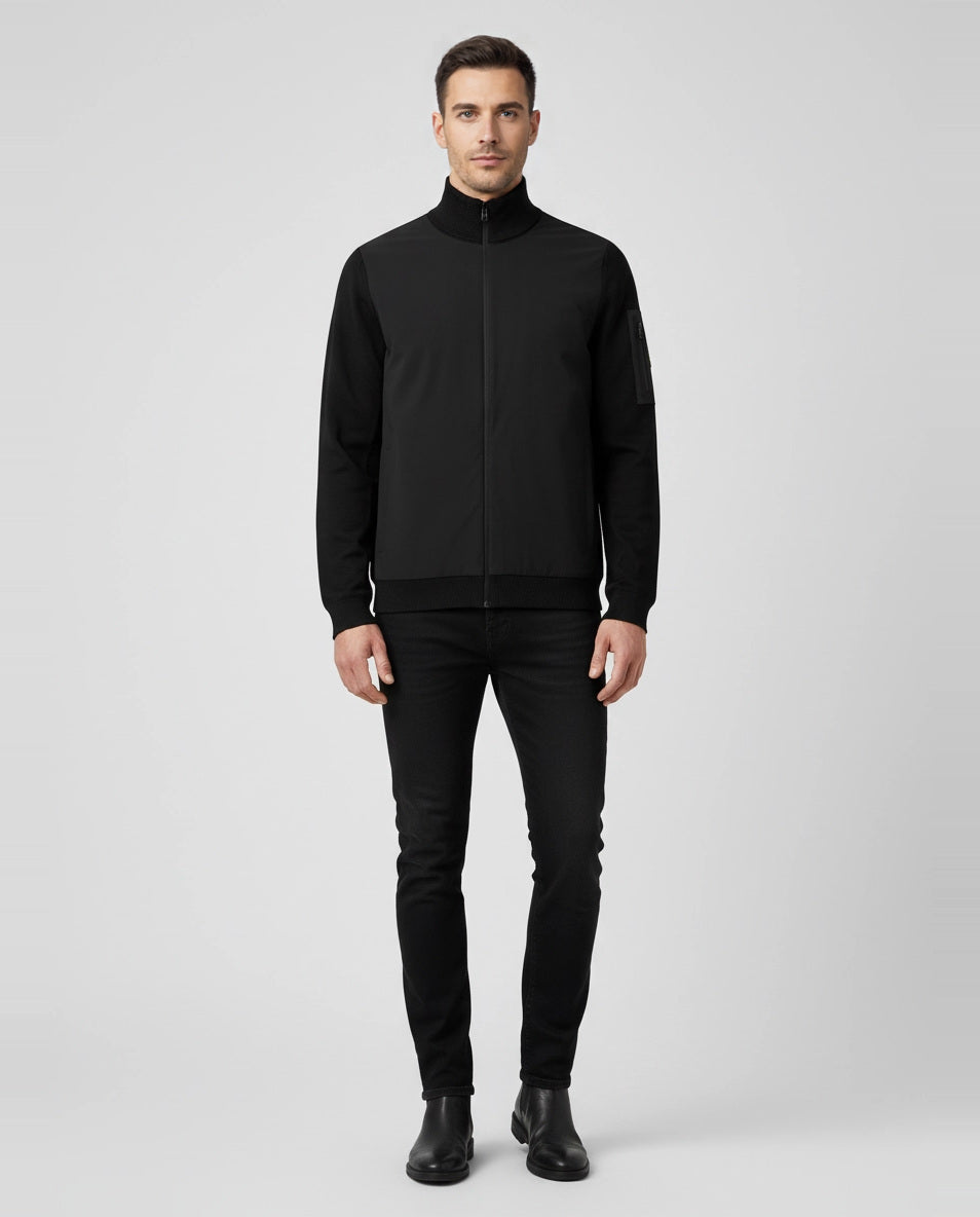 BOSS Green KN_Momentum-X HY Black Knitwear on model