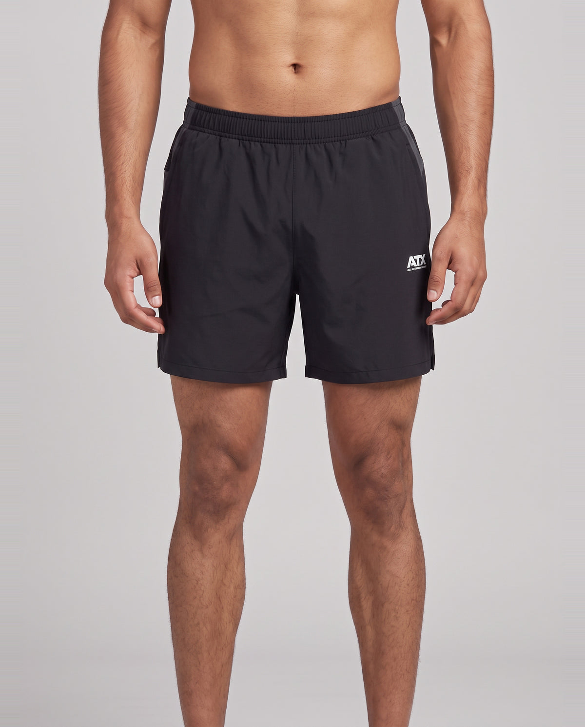 Men's ATX Drift Short in Black/Grey — on model