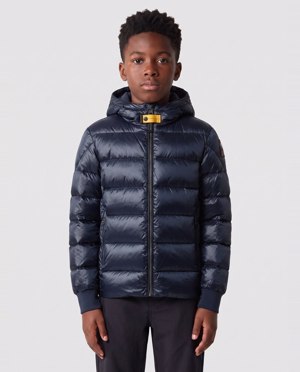 Boys Parajumpers Pharrell Jacket in Blue Navy — on model