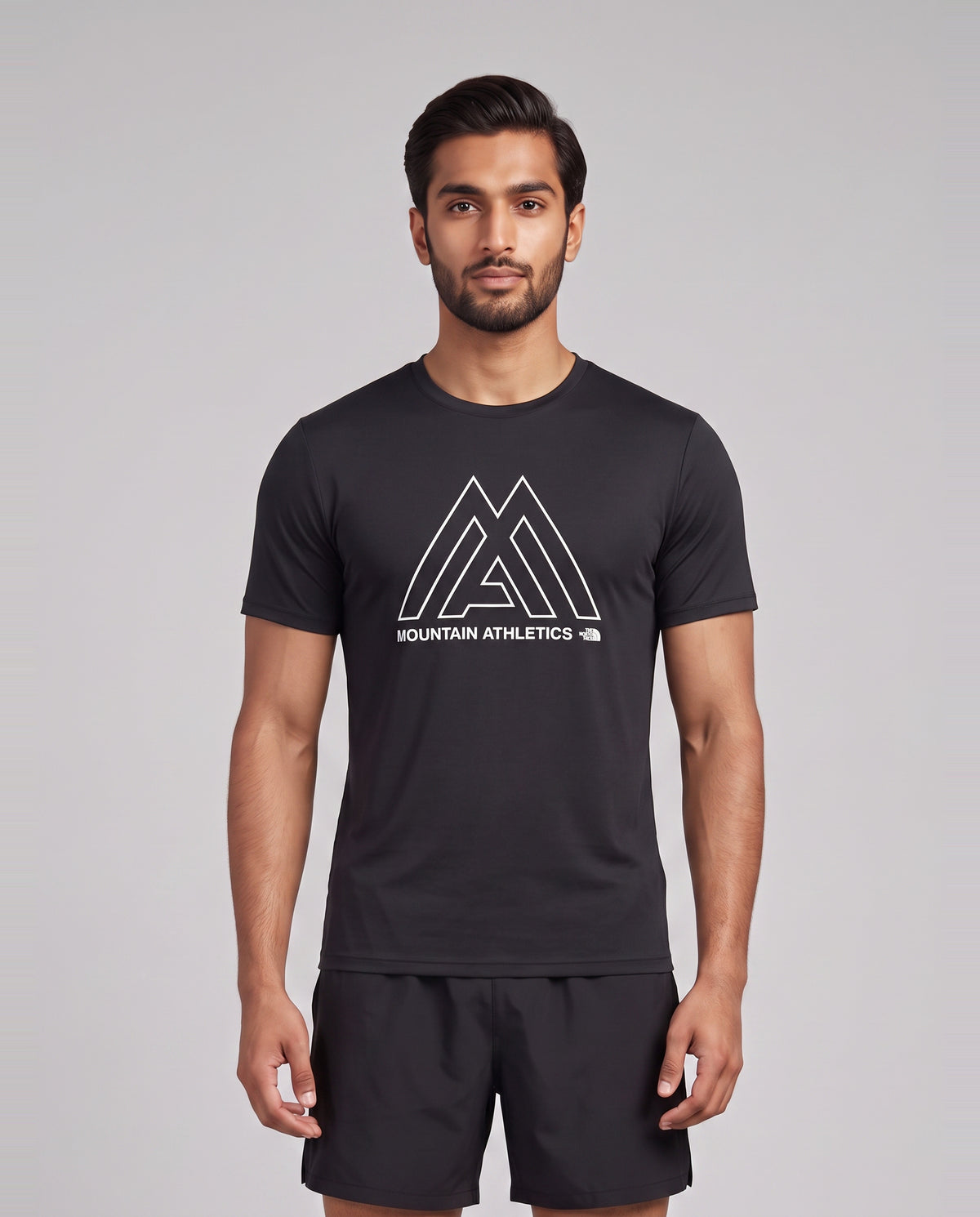 Mens The North Face 24/7 Tee Black T Shirt — on model