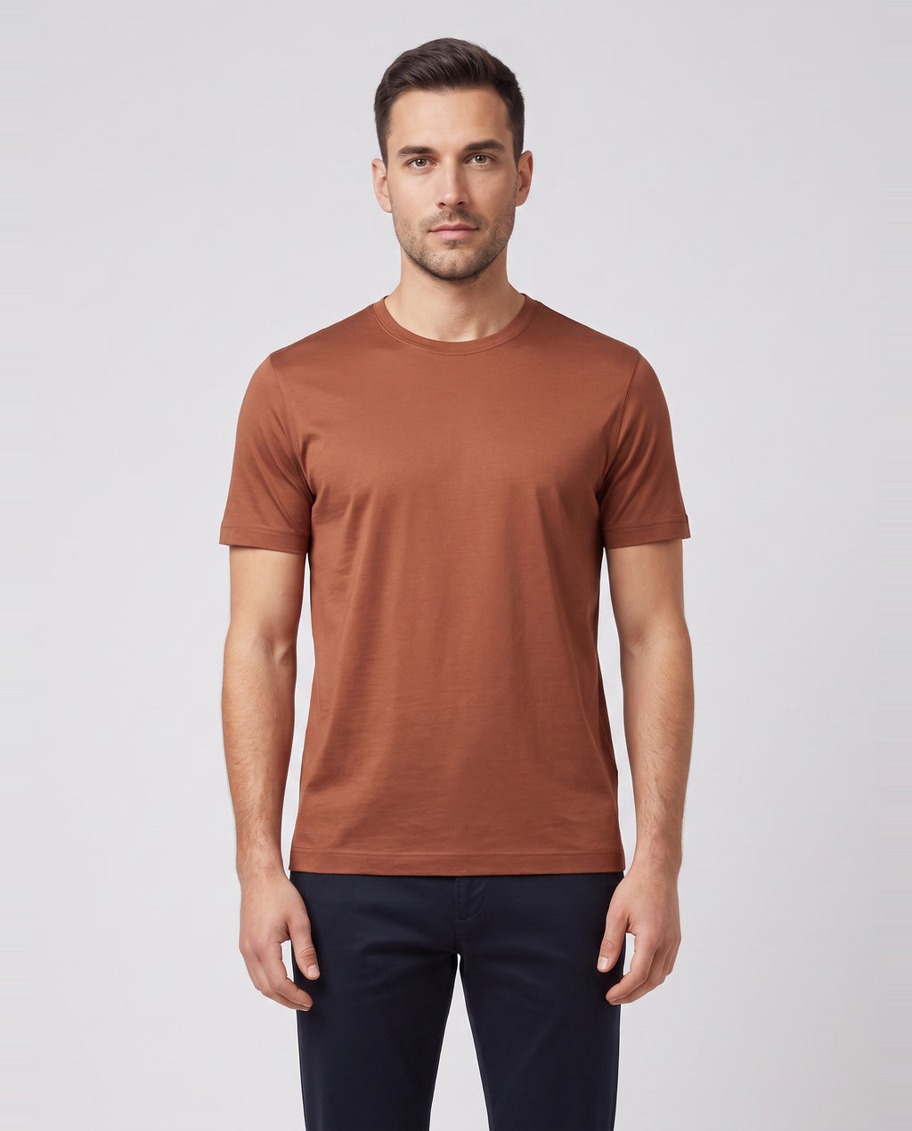 Men's Gran Sasso Auburn Mercerised T Shirt — on model