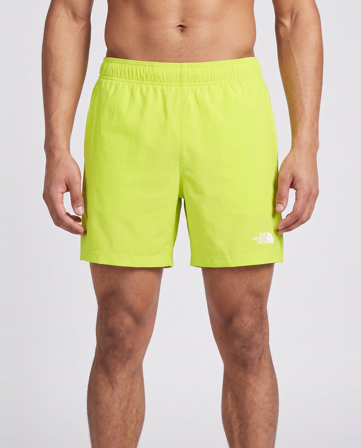 Mens The North Face 24/7 7IN Fizz Lime Short — on model