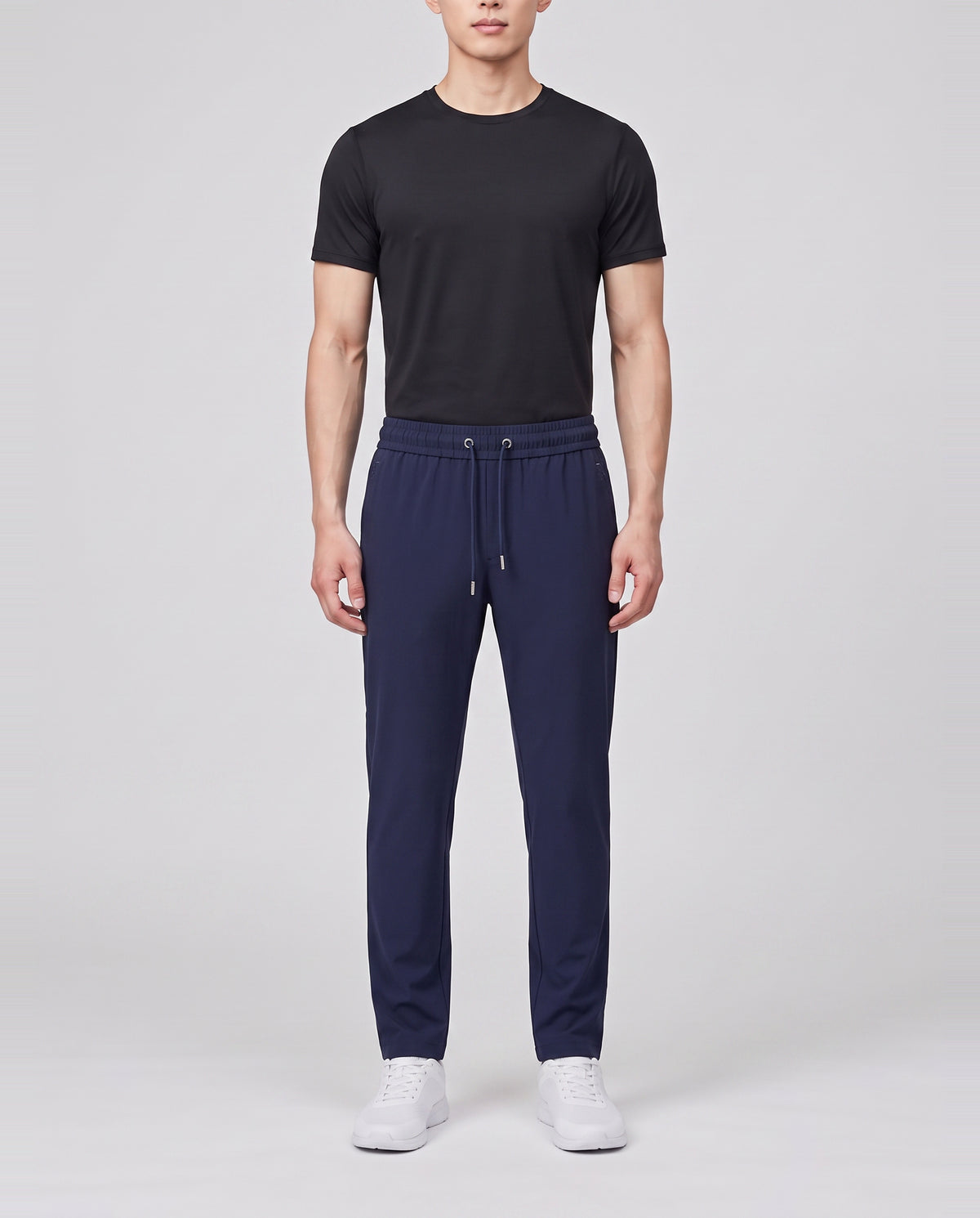 Men's Catini Intorno Tech Trousers in Navy — on model