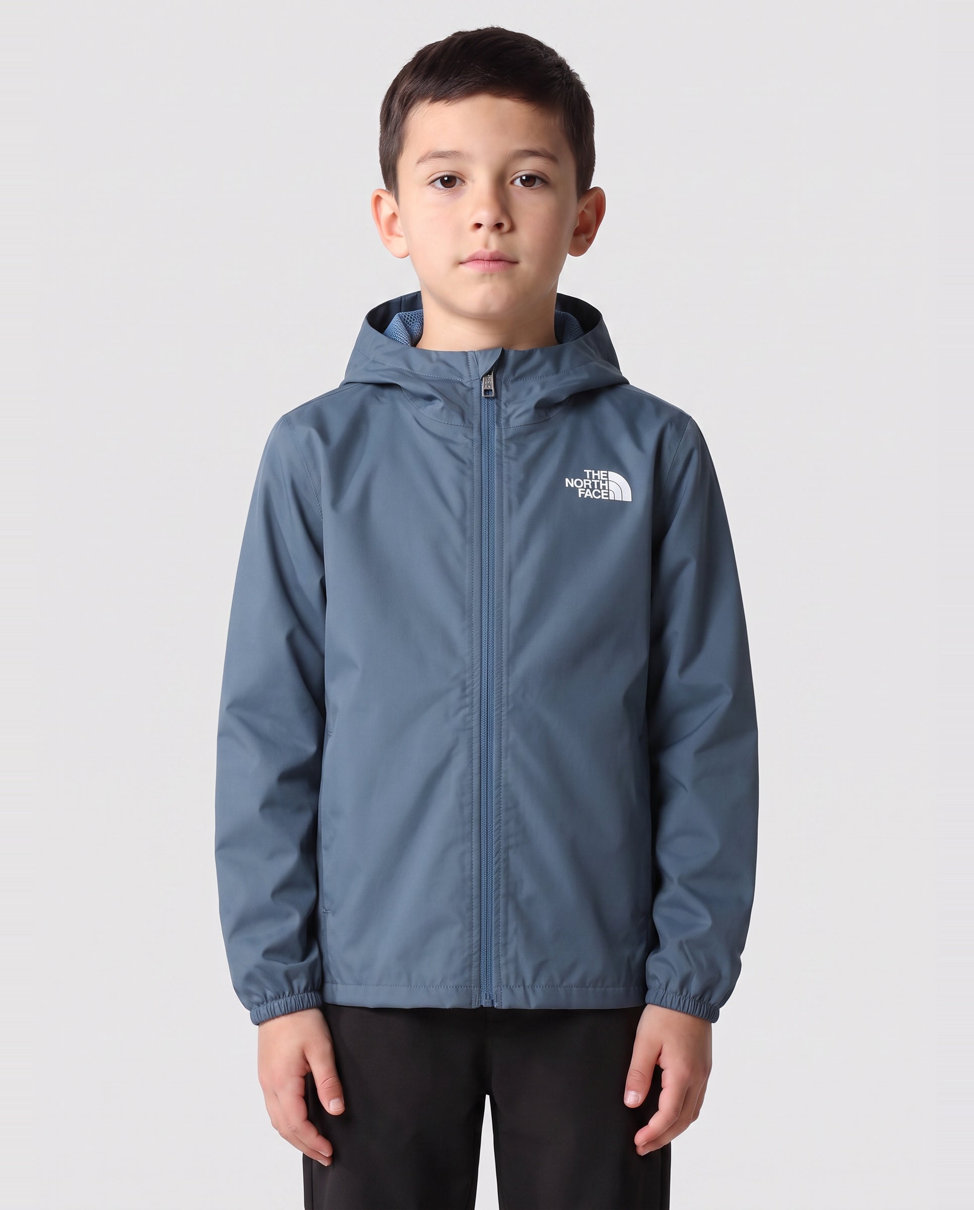 Teen The North Face Zipline Rain Jacket Granite — on model