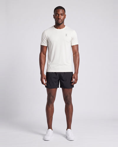 Men's On Running Undyed White Core T Shirt & Black 7 Core Shorts Set