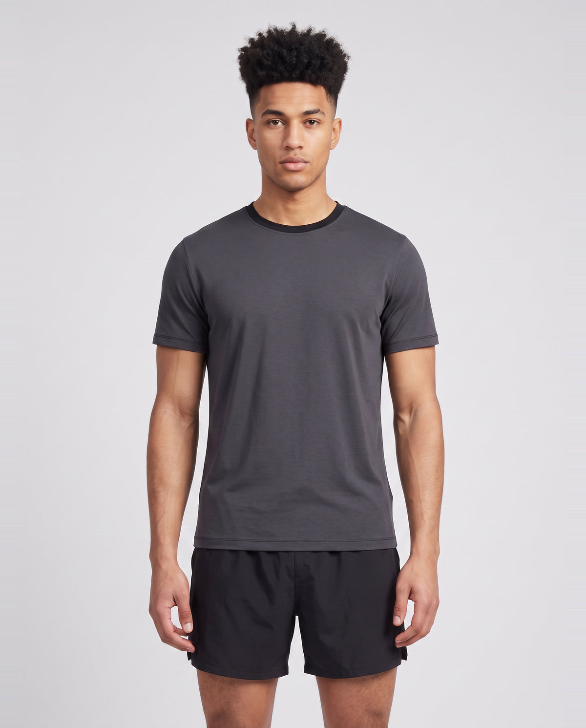 Men's On Running Black Focus T Shirt — on model