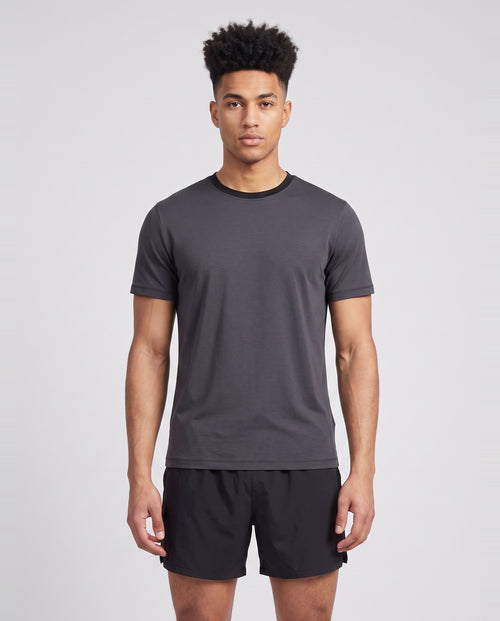 Men's On Running Black Focus T Shirt — on model