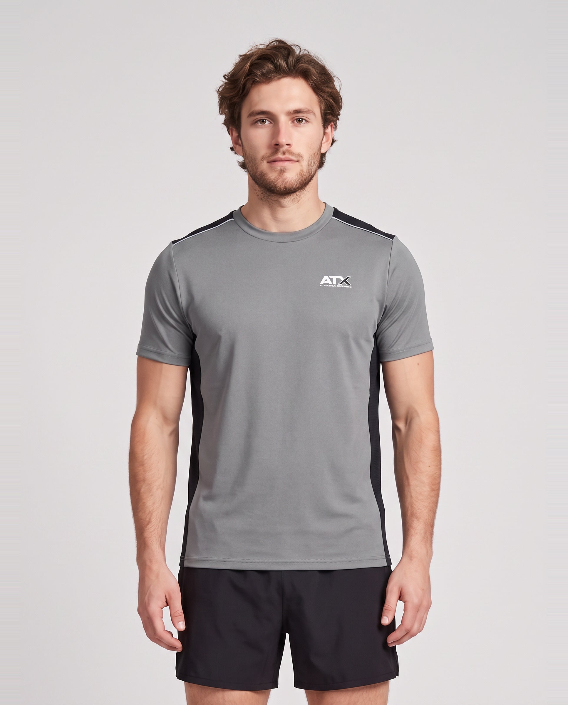 Men's ATX Cascade T-Shirt in Grey/Black — on model