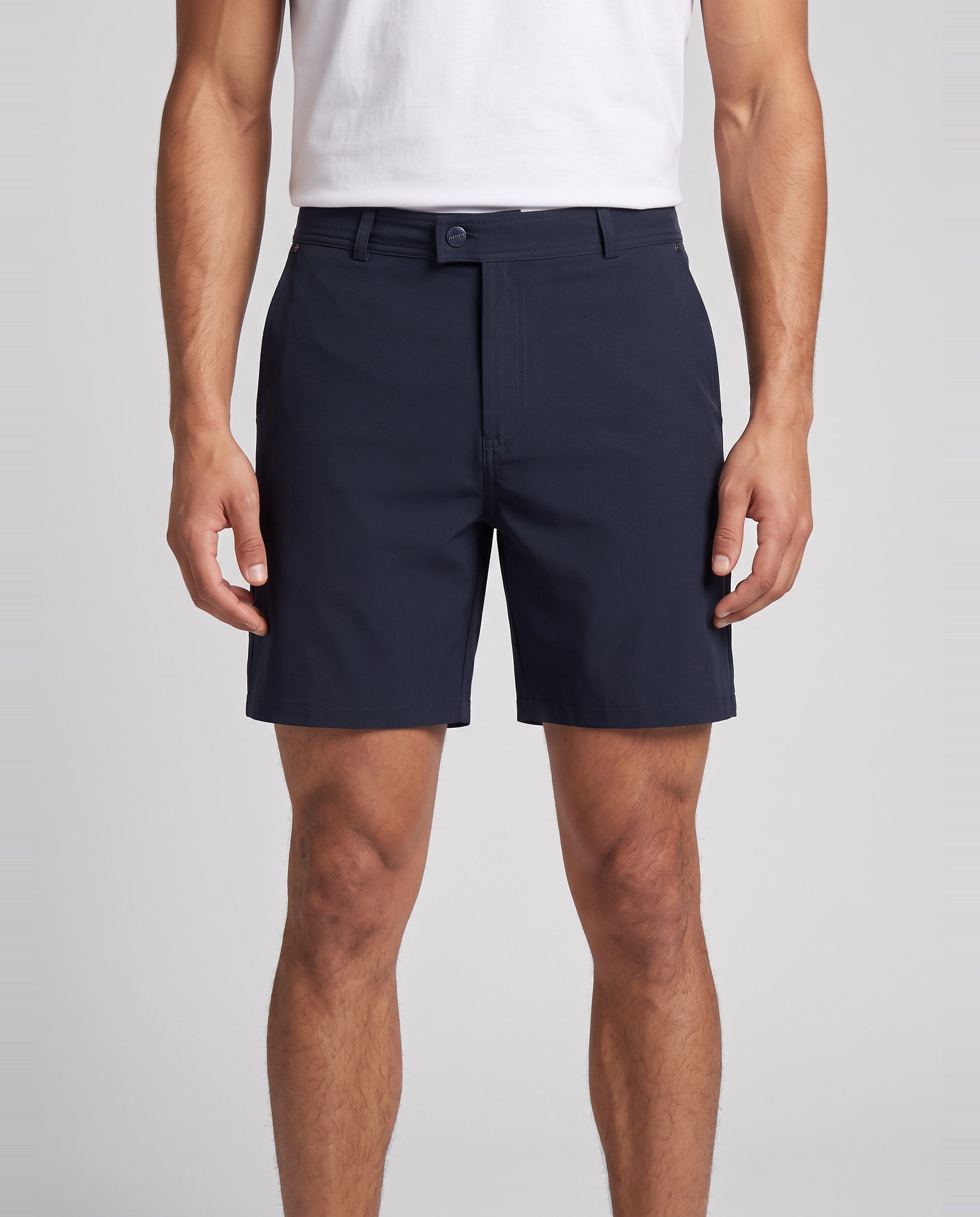 Men's Catini Alcorto Chino Shorts in Navy Blue — on model