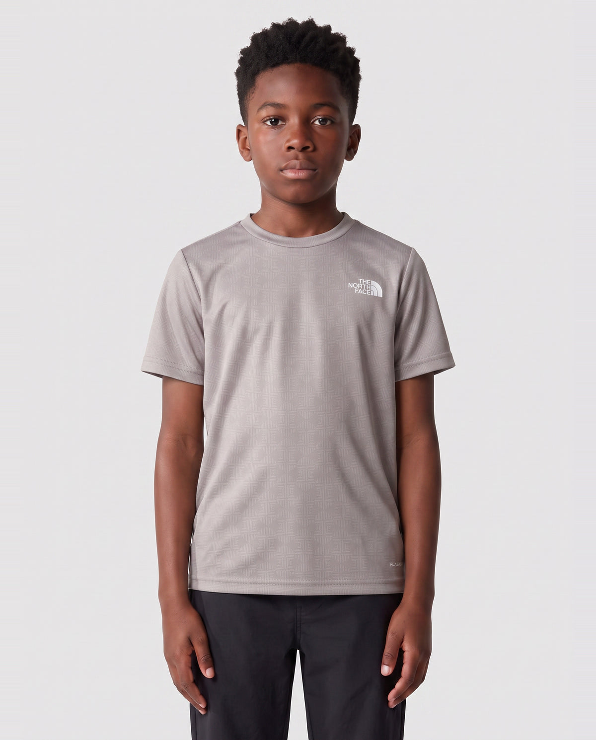 Kids The North Face Teen Pentadome Embossed Meld Grey  T Shirt — on model