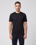 Men's Gran Sasso Black Interlock T Shirt — on model