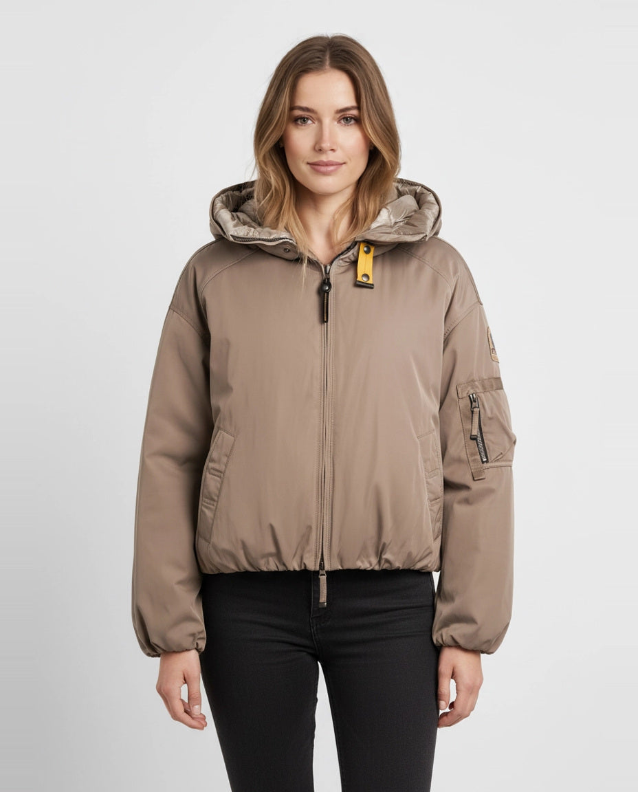 Women's Parajumpers Naadz Atmosphere Hooded Bomber Jacket on model