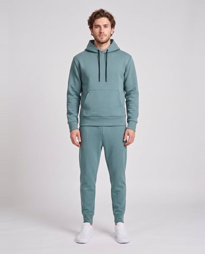 Men's On Running Focus Tech Hoodie 1 Agave & Focus Tech Sweatpants Tracksuit Set