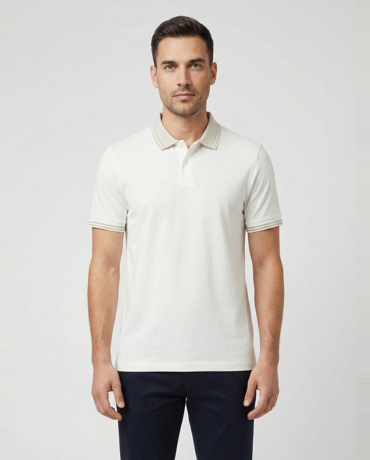 BOSS Black H-Phillipson 238 White Polo Shirt - Model Shot