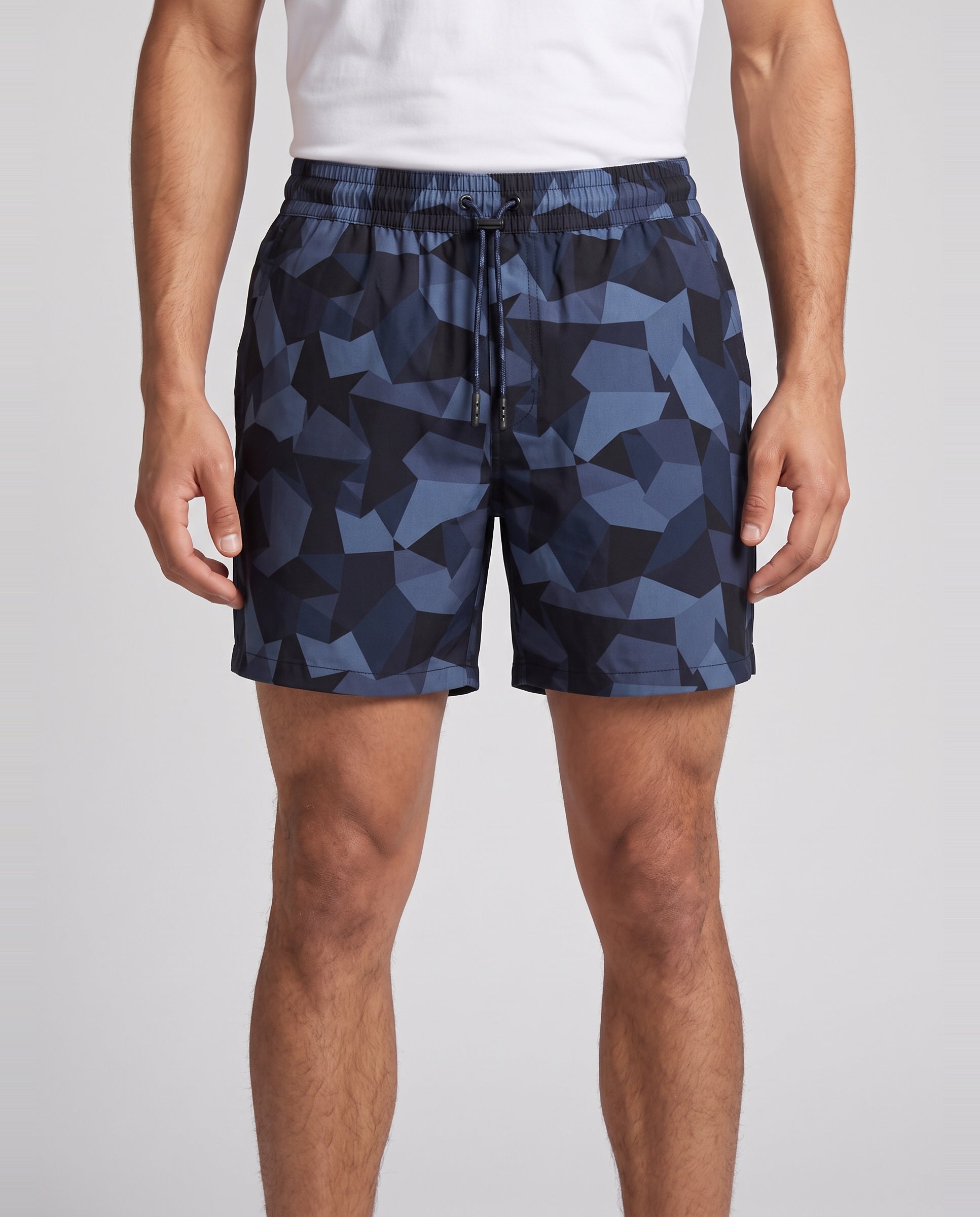 Men's Catini Astratto Shorts in Navy — on model