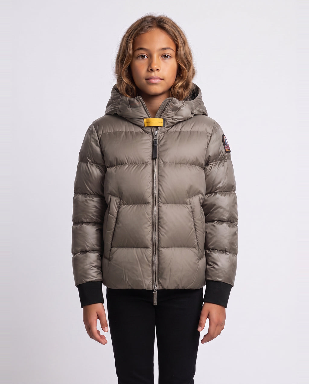 Girls Parajumpers Tilly Jacket in Slate Mud — on model
