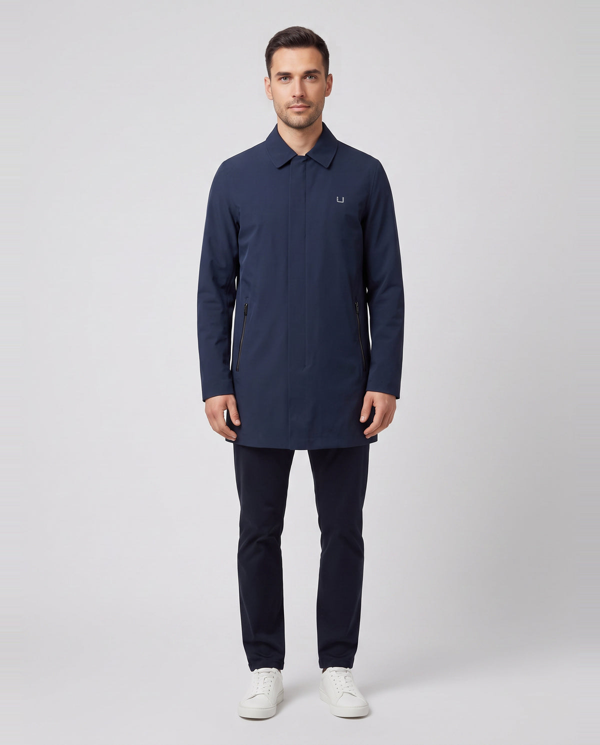 Men's UBR Regulator Coat Navy — on model