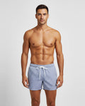 Men's Gran Sasso Navy Textured Swim Shorts on model
