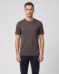 Men's Gran Sasso Brown Interlock T-Shirt — on model