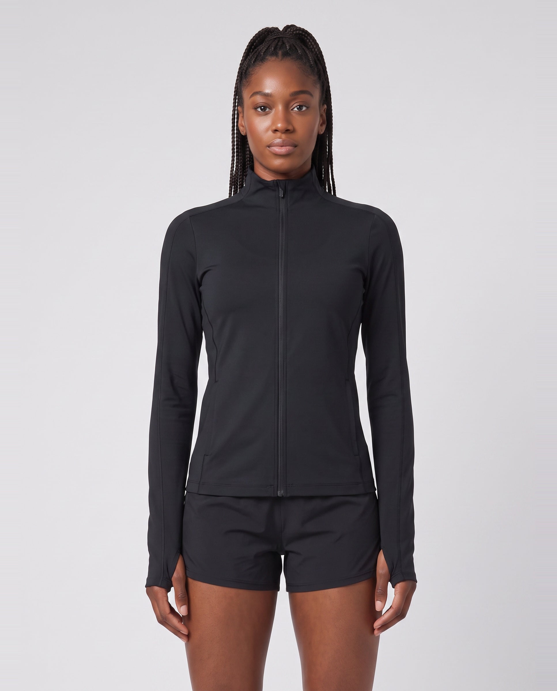 Women's On Running Studio Jacket Black — on model