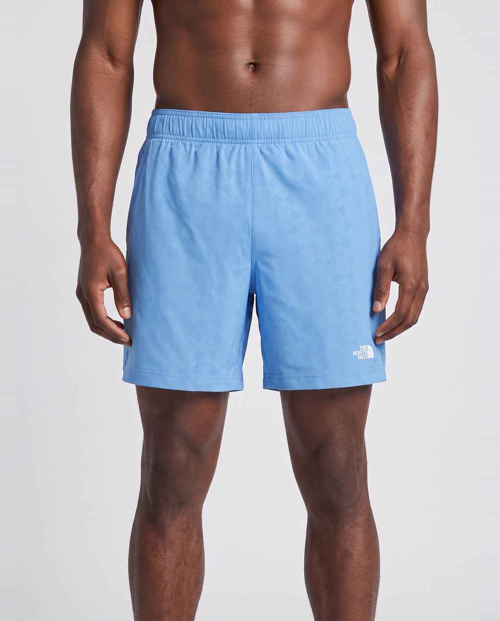 Mens The North Face 24/7 PT EB 7IN Marina Blue Short — on model