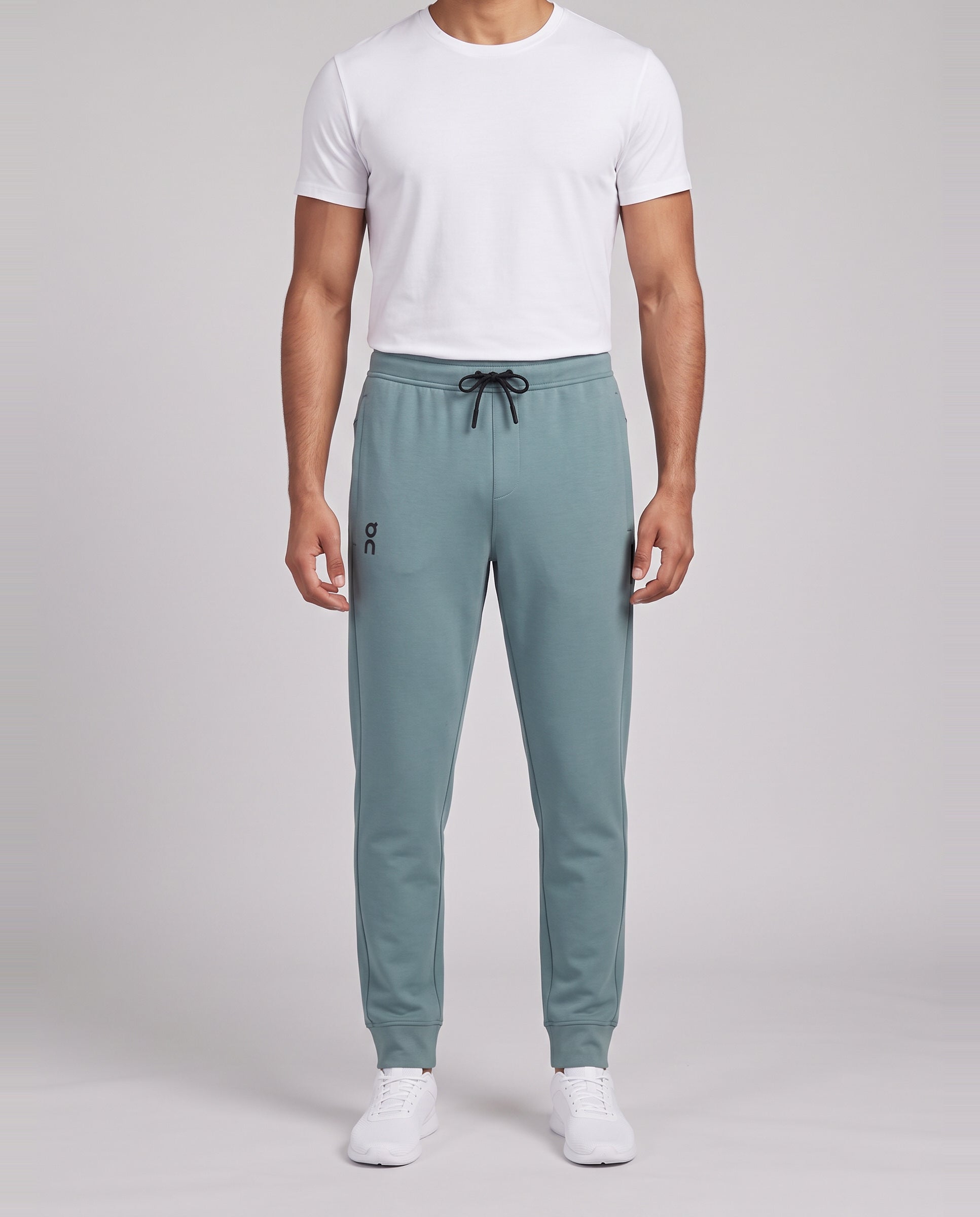 Men's On Running Focus Tech Sweatpants 1 Agave — on model