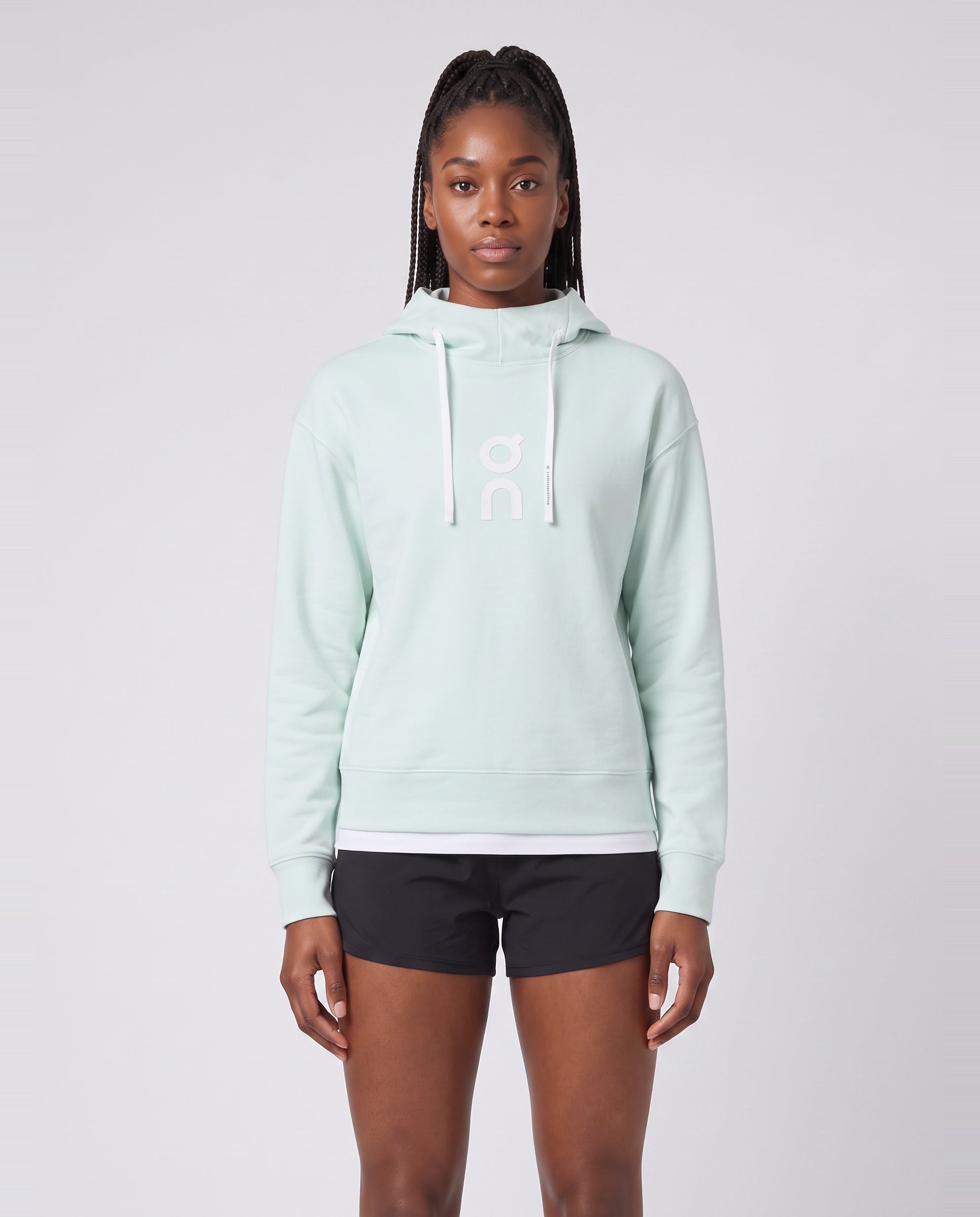 Women's On Running Club Hoodie 1 Flurry — on model